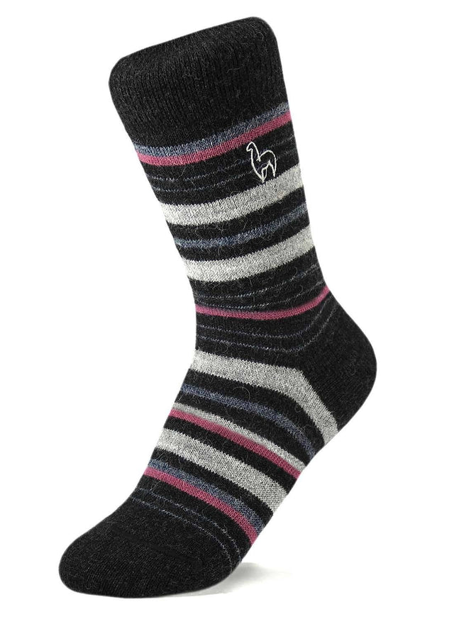 ALPACA SOCKS • STRIPE • MAUVE | APPAREL
