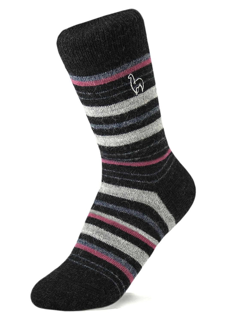 ALPACA SOCKS • STRIPE • MAUVE | APPAREL