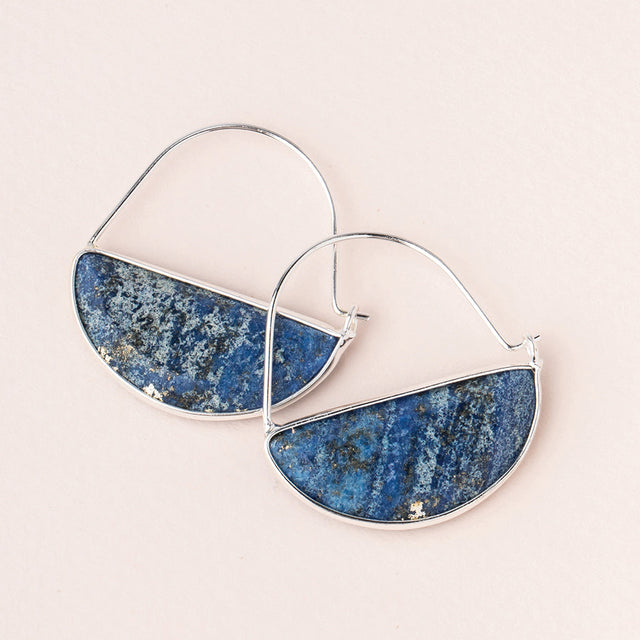 STONE PRISM HOOP EARRING -  COLOR & SILVER | JEWELRY