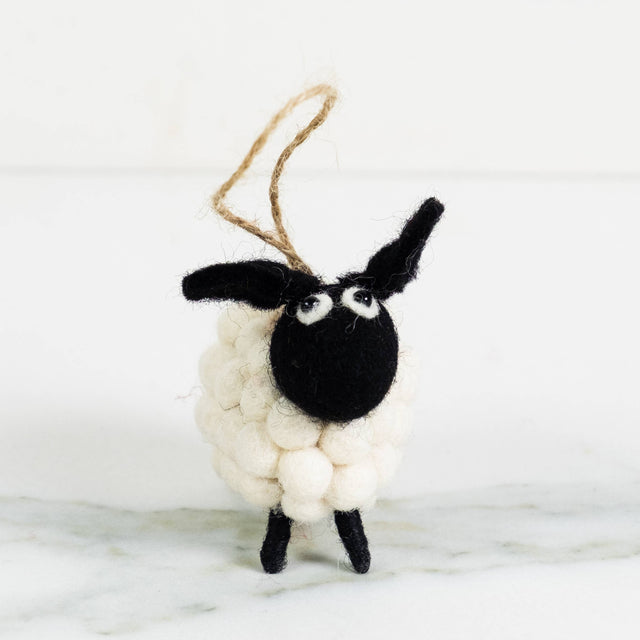 WHITE BALL SHEEP ORNAMENT | HOLIDAY