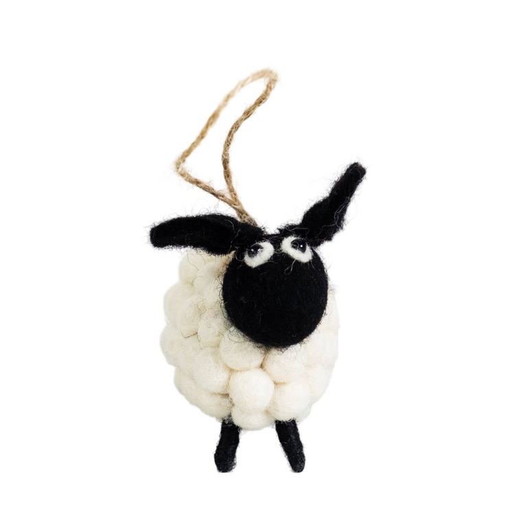 WHITE BALL SHEEP ORNAMENT | HOLIDAY