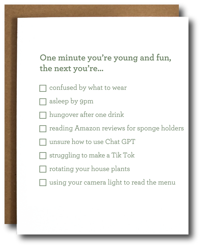 Young and Fun Birthday List Card  | GREETING CARD - BIRTHDAY
