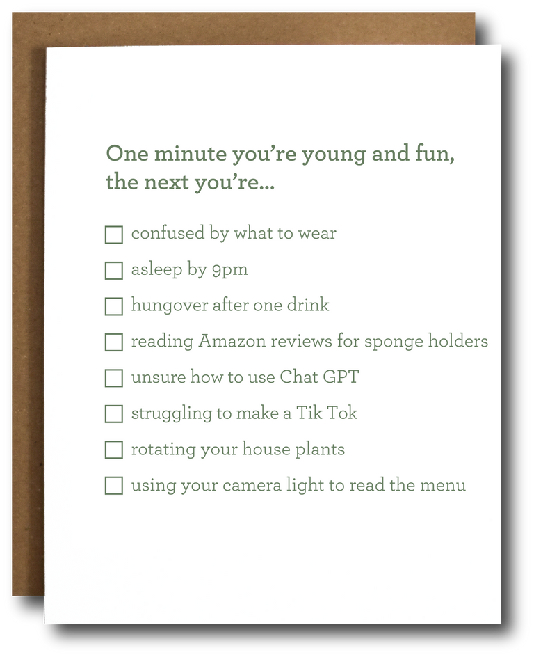 Young and Fun Birthday List Card  | GREETING CARD - BIRTHDAY