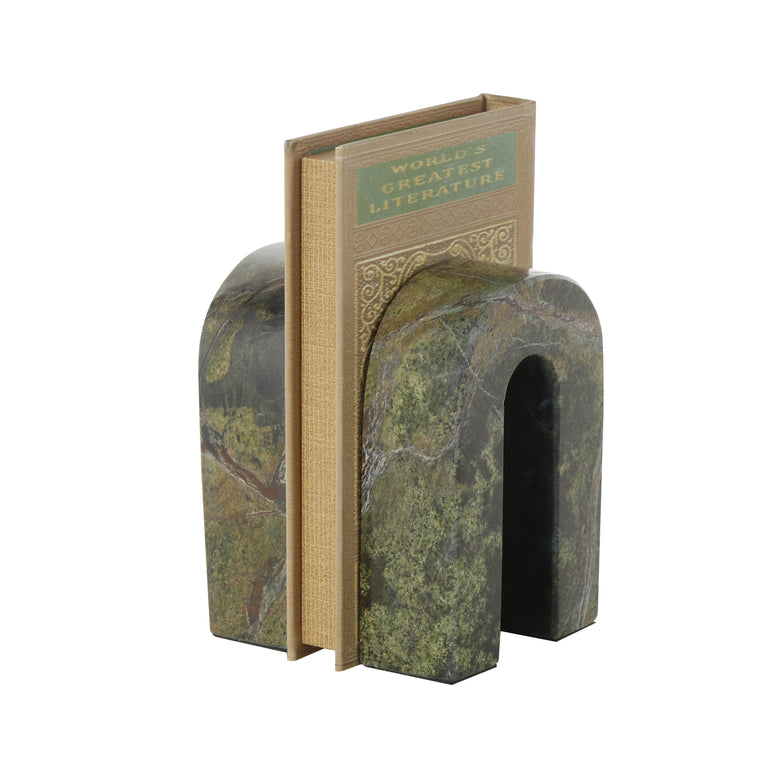 GREEN MARBLE ARCH BOOKENDS | OBJECTS