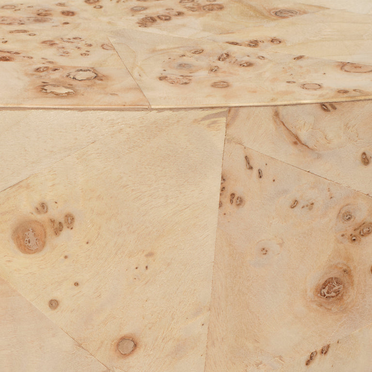 CONFIGURATION SIDE TABLE, BLEACHED BURL WOOD
