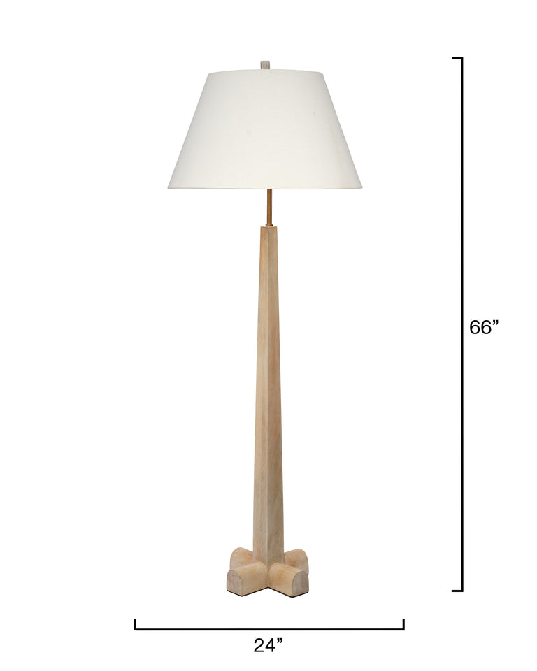 CHARLESTON FLOOR LAMP, WHITE WASHED WOOD
