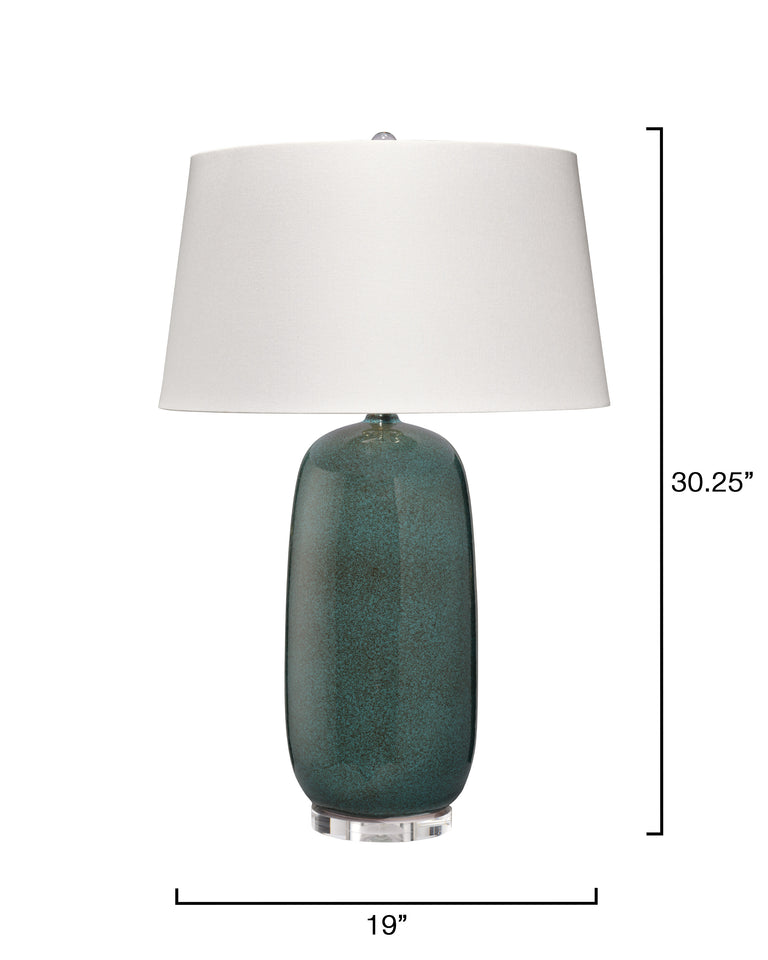 BALSAM TABLE LAMP, TEAL CERAMIC