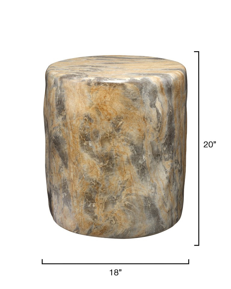 CEDAR SIDE TABLE, MARBLED GREY
