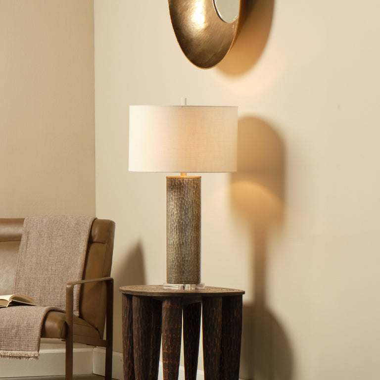 VIPER TABLE LAMP, TRUFFLE ETCHED GLASS