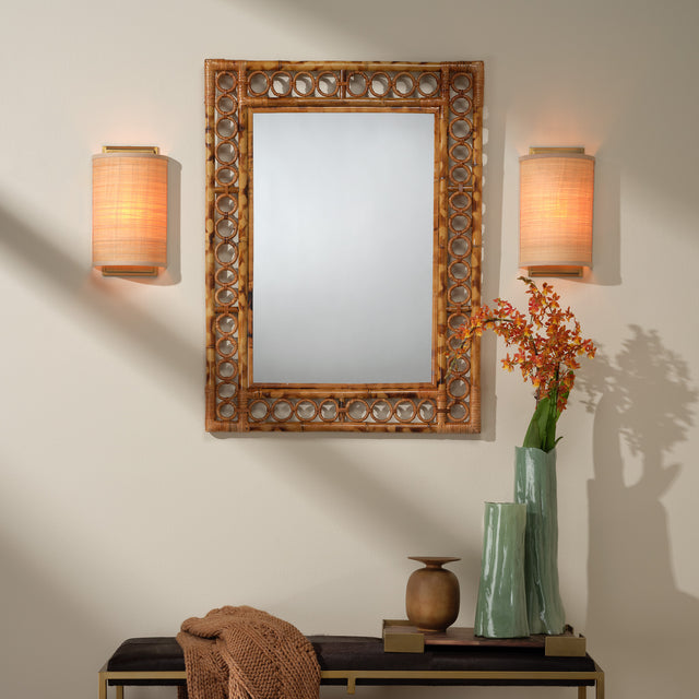RILEY WALL SCONCE, RAFFIA