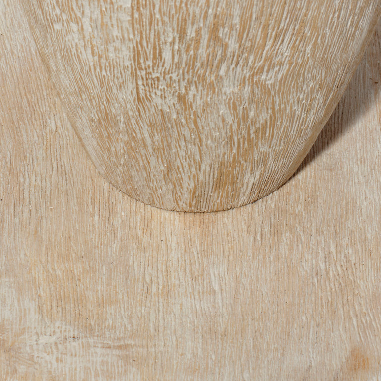 ALMOND FLOOR LAMP, WHITE WASHED WOOD