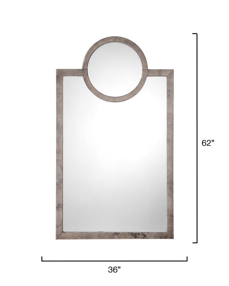 KEYSTONE MIRROR, DOVE ASH VELLUM
