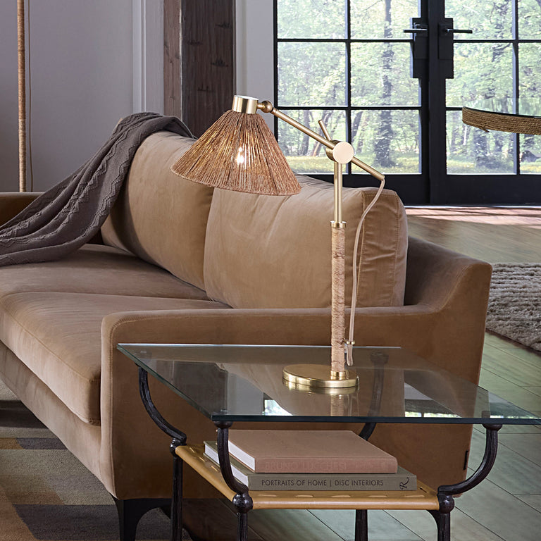 FITZGERALD TABLE LAMP, ABACA ROPE