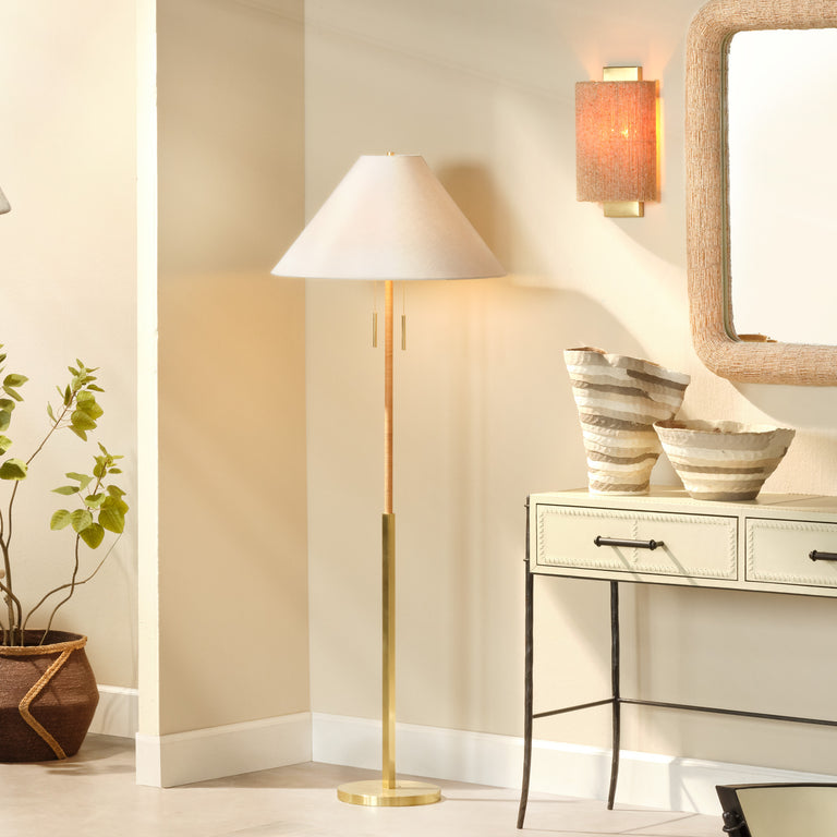 HARRISON FLOOR LAMP, NATURAL RATTAN