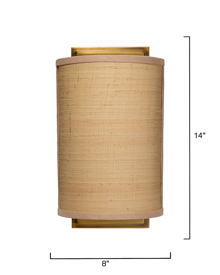 RILEY WALL SCONCE, RAFFIA
