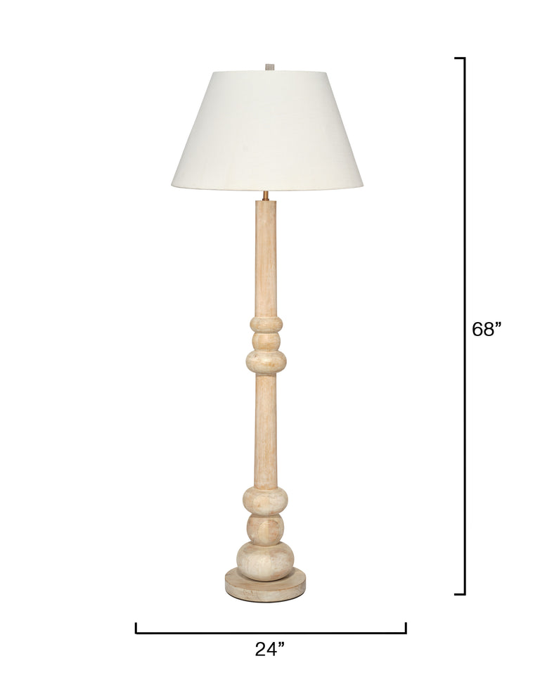 AUGUSTINE FLOOR LAMP, WHITE WASHED WOOD