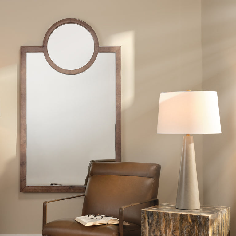 KEYSTONE MIRROR, DOVE ASH VELLUM