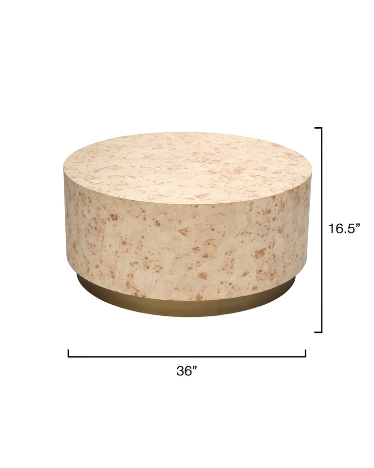 CONFIGURATION COFFEE TABLE, BLEACHED BURL WOOD