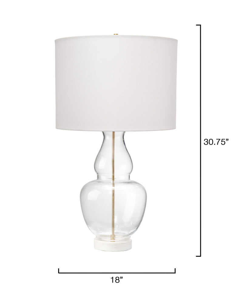 POISED TABLE LAMP, GLASS
