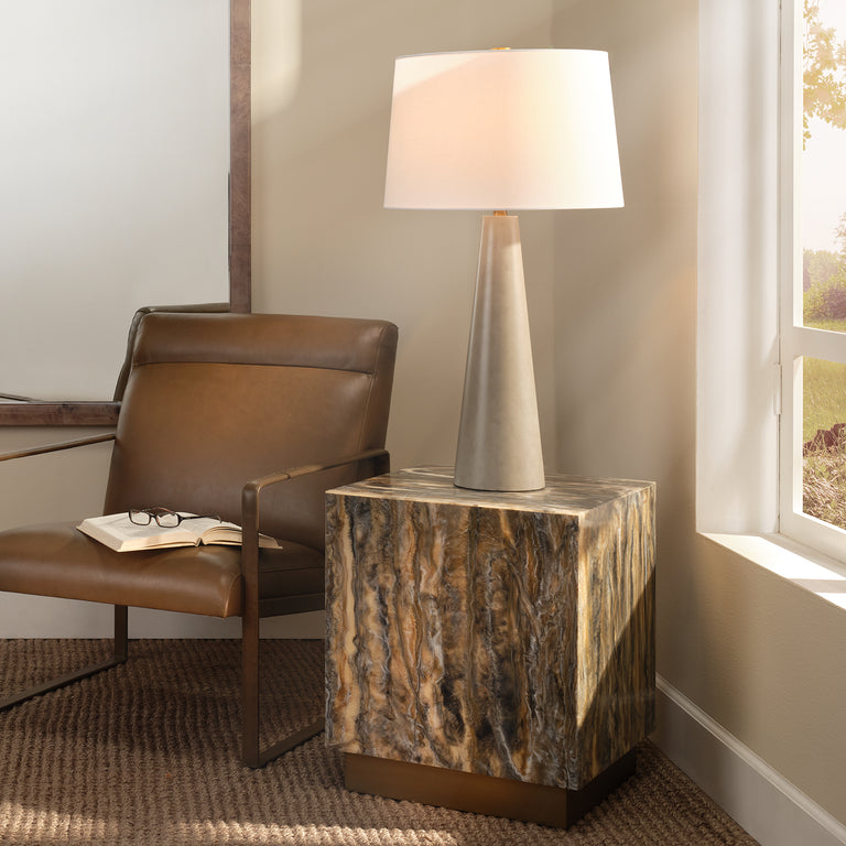 CUBE SIDE TABLE, 
DRIPPED RESIN