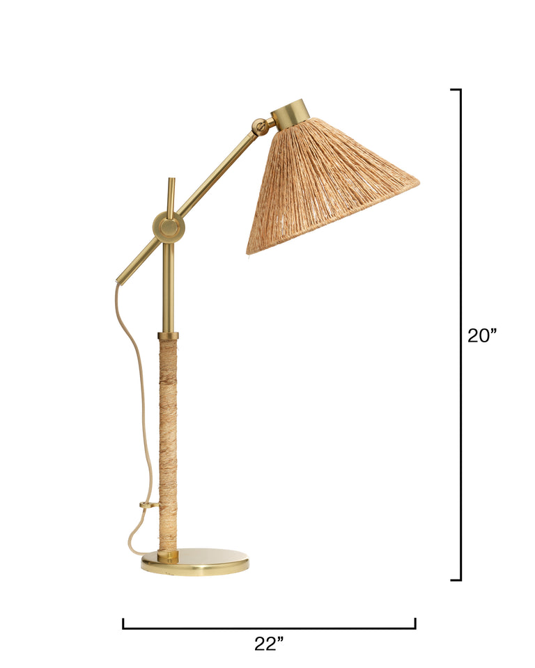 FITZGERALD TABLE LAMP, ABACA ROPE