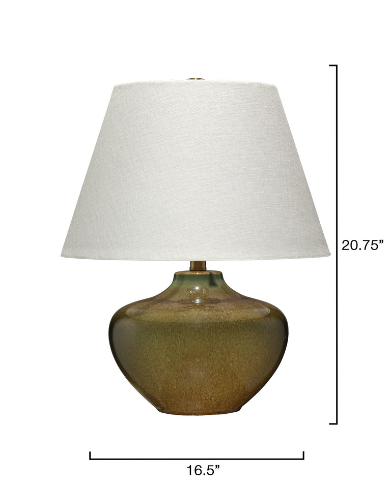 MONROE TABLE LAMP, OLIVE CERAMIC