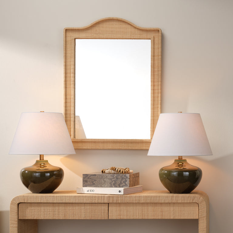MONROE TABLE LAMP, OLIVE CERAMIC