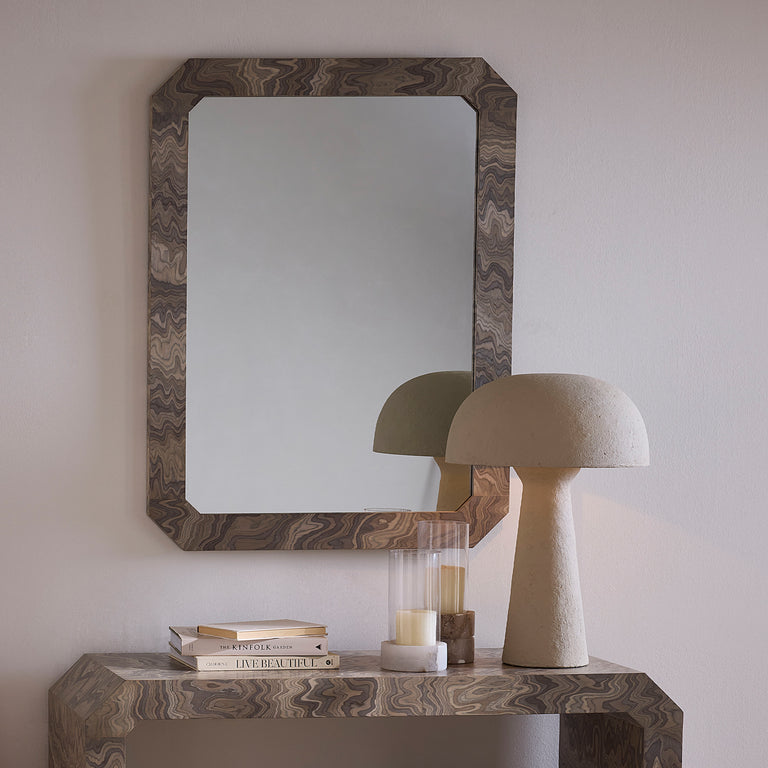 RAVINE MIRROR, SAND VENEER