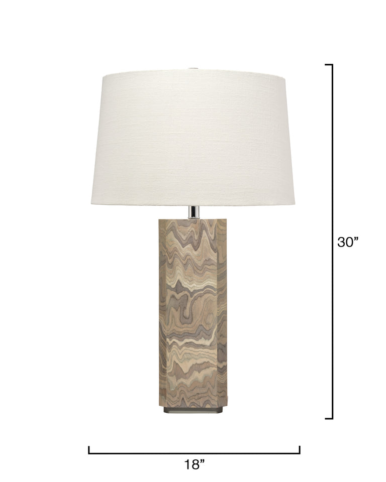CANYON TABLE LAMP, SAND WOOD VENEER