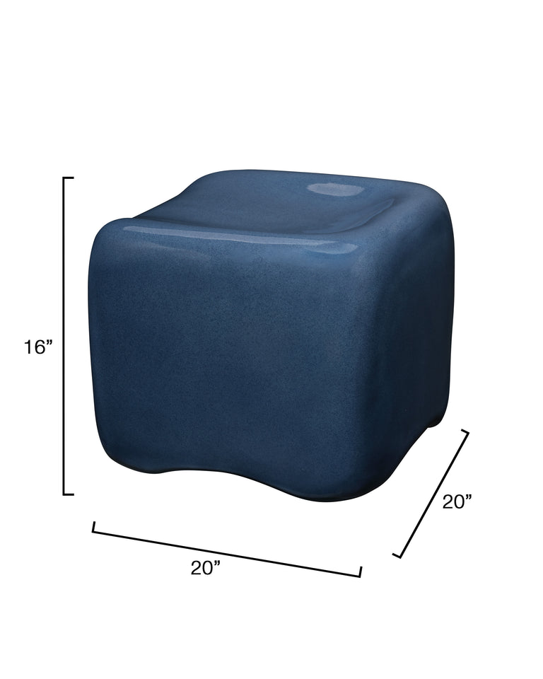 CUSHION CONCRETE STOOL, BLUE