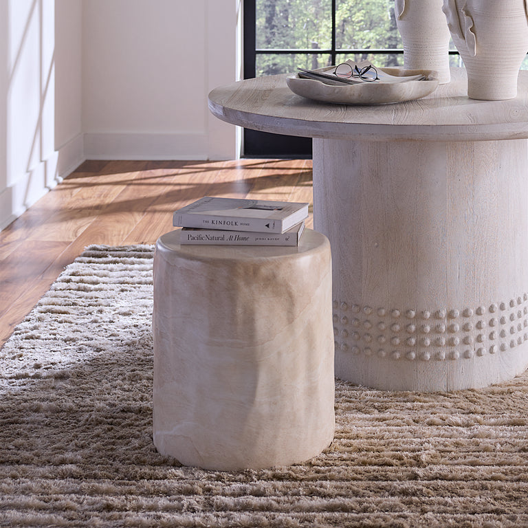 CEDAR SIDE TABLE, MARBLED
