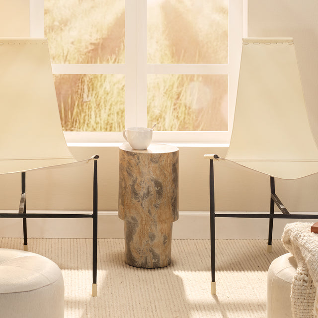 ST. GERMAIN DRINK TABLE, MARBLED GREY