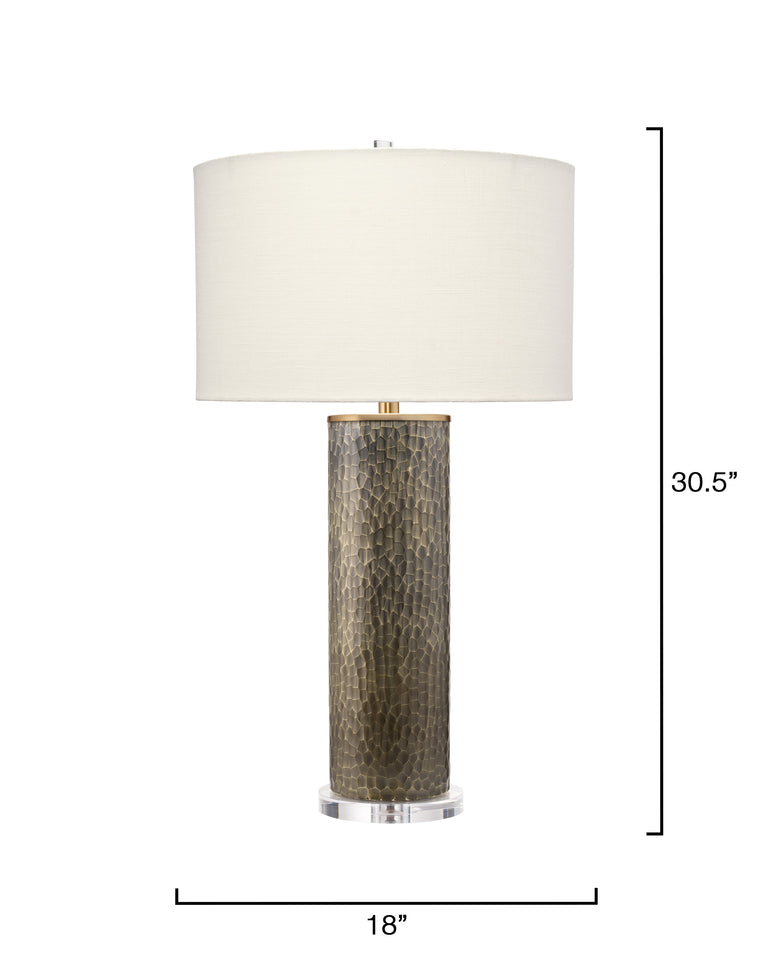 VIPER TABLE LAMP, TRUFFLE ETCHED GLASS