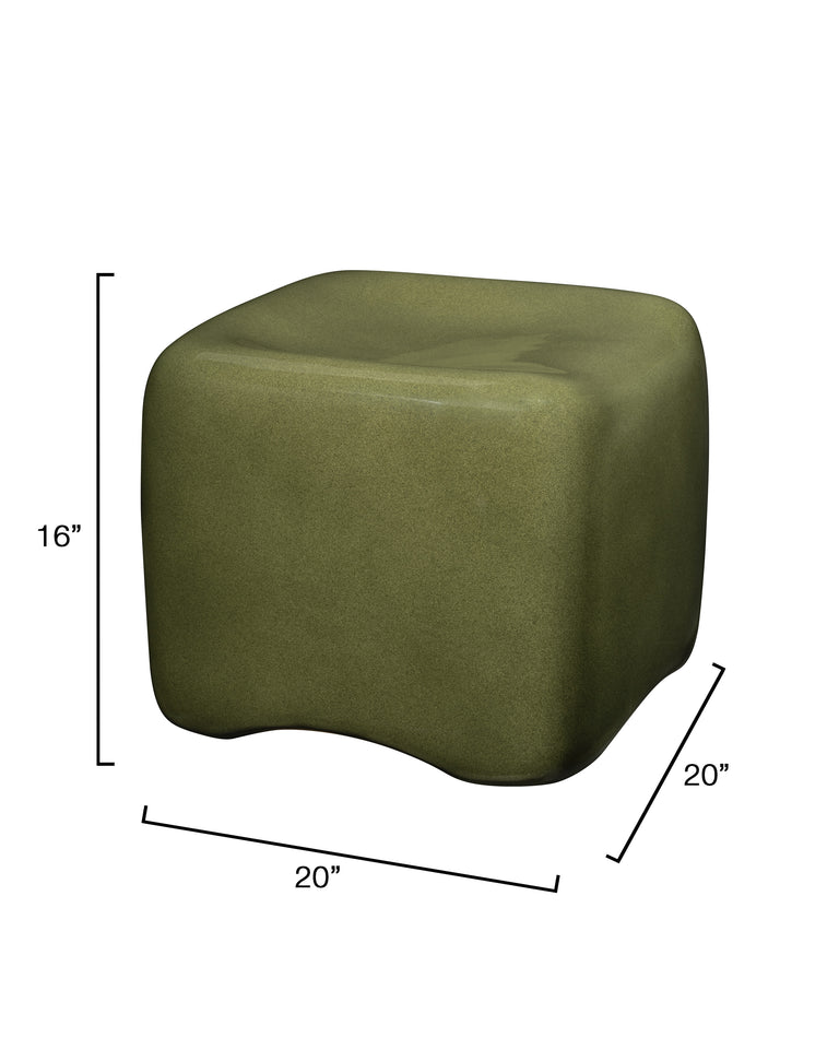 CUSHION CONCRETE STOOL, OLIVE