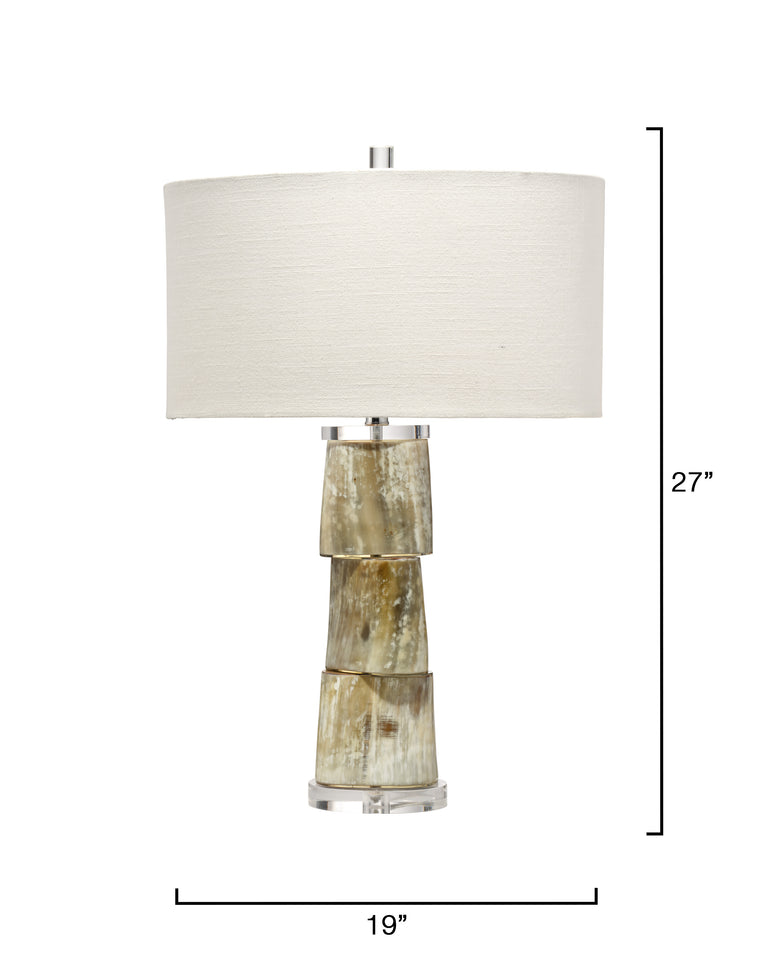 STAG TABLE LAMP, CREAM STACKED HORN