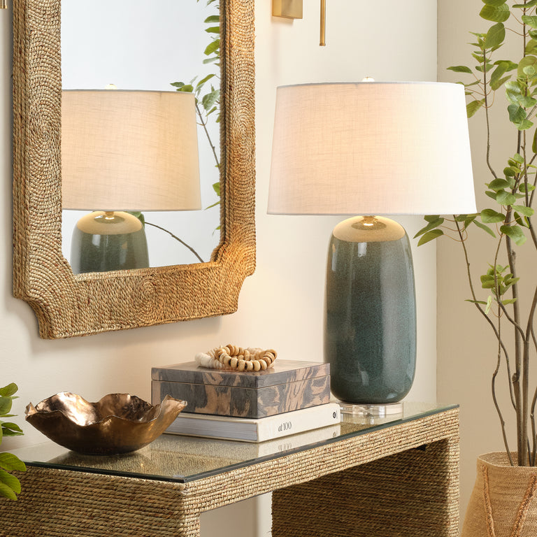 BALSAM TABLE LAMP, TEAL CERAMIC