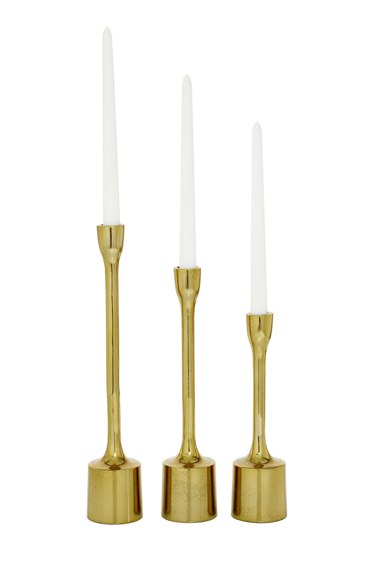 GOLD ALUMINUM CANDLE HOLDERS | OBJECTS