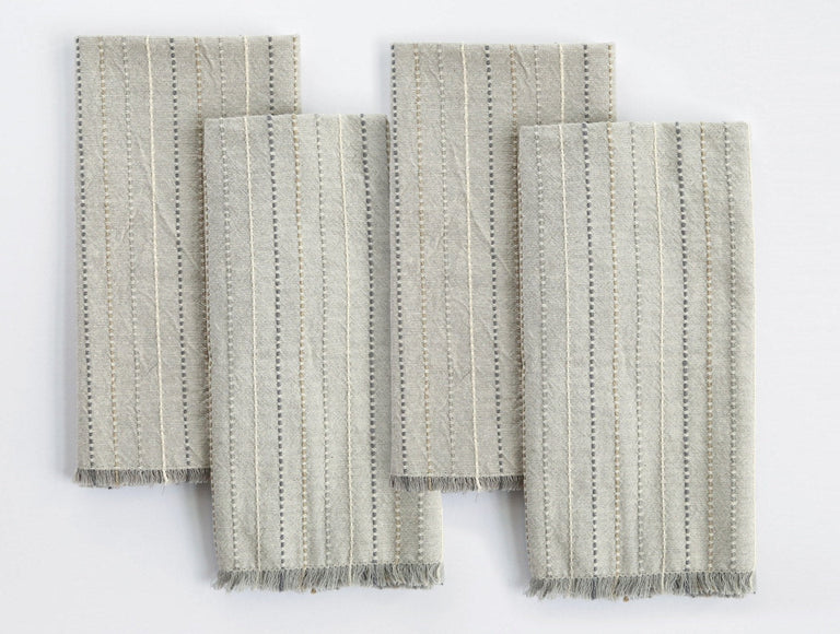 FRINGE STRIPE ORGANIC NAPKIN, SET OF 4 | BEDDING