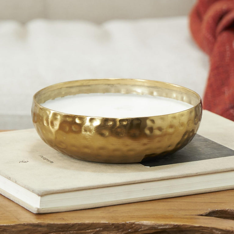 HAMMERED GOLD 3 WICK CANDLE -  MEDITERRANEAN FIG | OBJECTS