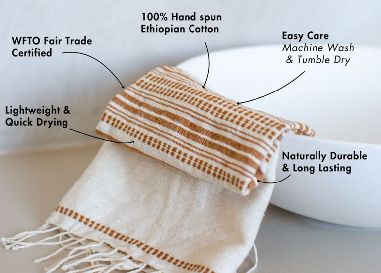 GENALE HANDWOVEN ETHIOPIAN COTTON HAND TOWEL | BATH