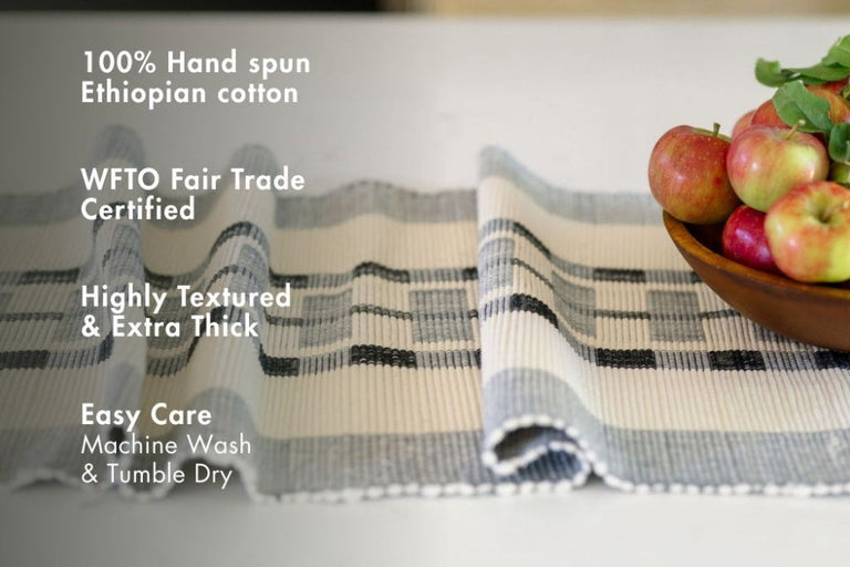 GONDER HANDWOVEN ETHIOPIAN COTTON TABLE RUNNER | ENTERTAINING