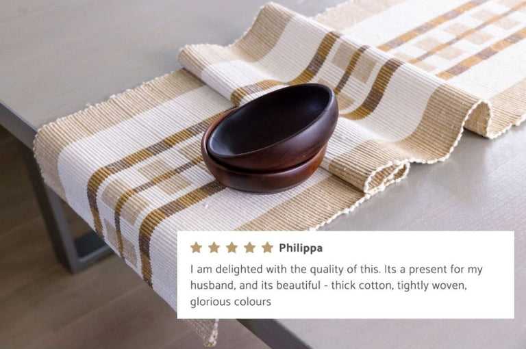 GONDER HANDWOVEN ETHIOPIAN COTTON TABLE RUNNER | ENTERTAINING