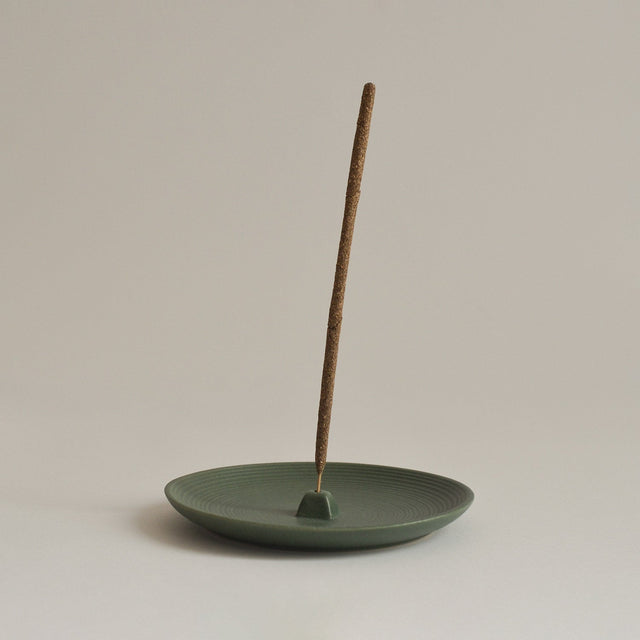 Green Ceramic Incense Holder Plate