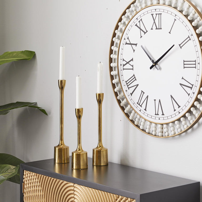 GOLD ALUMINUM CANDLE HOLDERS | OBJECTS