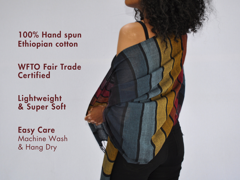HASSATE HANDWOVEN ETHIOPIAN COTTON SHAWL | APPAREL
