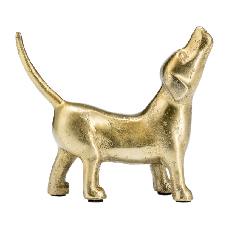 GOLD HOWLING DOG | FIGURINE