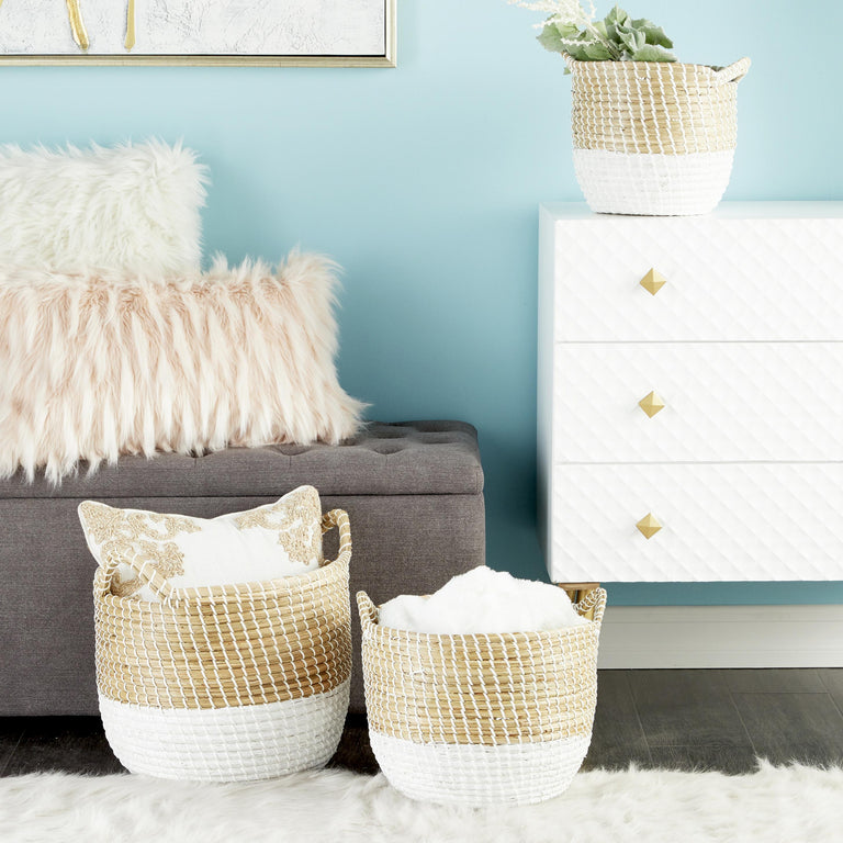 WHITE SEAGRASS BASKETS | BASKETS