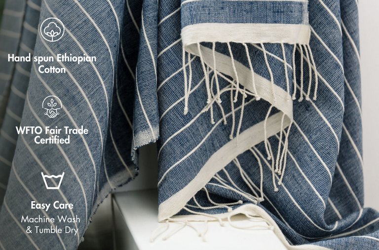 JAMMA HANDWOVEN ETHIOPIAN COTTON BATH TOWEL | BATH