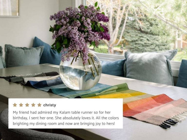 KALAM HANDWOVEN ETHIOPIAN COTTON TABLE RUNNER | ENTERTAINING