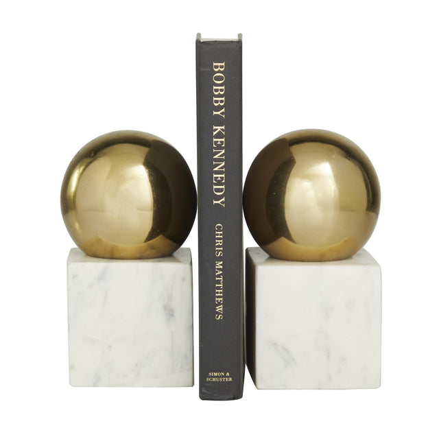 GOLD ORB BOOKENDS | OBJECTS